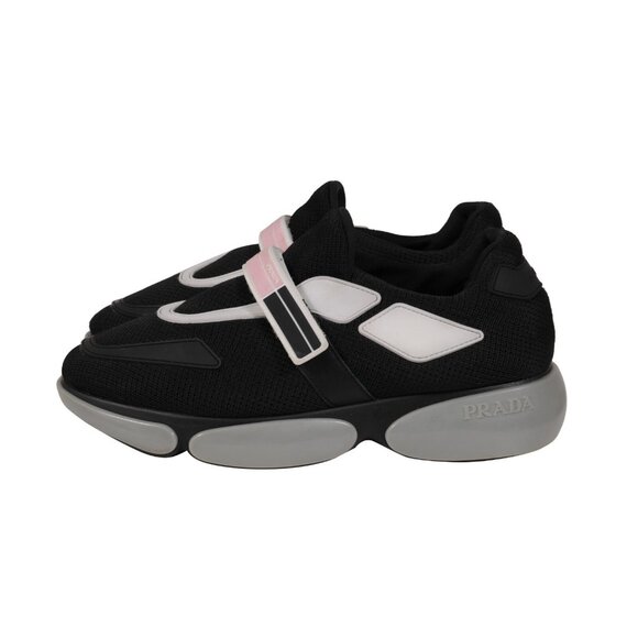 Prada Womens Cloudbust Sneakers US 8.5 EU 38.5 Pink Black White Nylon Trainers - Picture 4 of 11
